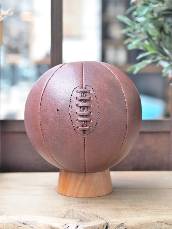 Ballon de Basket vintage en cuir vieilli